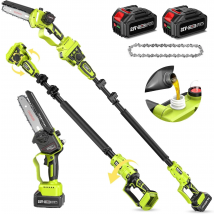 Stangenwippe, hohe Astsäge, kabellose 6-Zoll-Elektrokettensäge, bis zu 15 Fuß Verlängerungsstange zum Baumschneiden, Gliedmaßschneider, Gartenschere