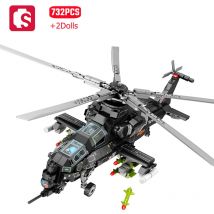 Sembo 732 stücke WZ-10 Hubschrauber Montage Bausteine Moc bewaffnete Flugzeug Flugzeug Soldaten Modell Ziegel Jungen Spielzeug Erwachsene Geschenke