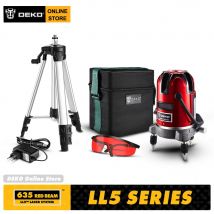 DEKO serie LL5 5 linee 6 punti livello Laser rosso/verde autolivellante orizzontale e verticale regolazione a 360 gradi maggiore visibilità