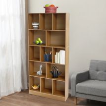 Bodenstehendes Bücherregal, Vitrine, 5-stufiges stehendes Bücherregal, Bücherregal, Aufbewahrungsorganisator, 80 x 24 x 180 cm