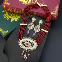 Neo visson Marokko Modestil handgemachte Perlenkette Schmuck Braut Halsreif Blume Anhänger Gold Farbe Perlenkette Schmuck