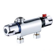 Thermostatisches Bad- und Duschregelventil, unterer Wasserhahn, Wandmontage, Badezimmermischer aus heißem und kaltem Messing, Badewannenarmatur