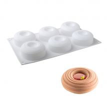 6-Zellen-Top, konkave Vortex-Textur, Design, Silikon-Kuchenform, Party, Dessert, Backwerkzeuge, Mousse-Kuchenform, Küche, Gebäckzubehör