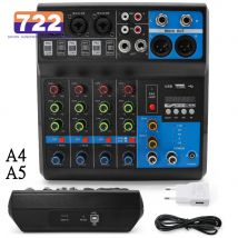 HD A4 A5 Soundkarte Mischpult Mixer Professioneller Audio 4 5-Kanal-Soundmixer für Live-Streaming DJ Audio-Ausrüstung