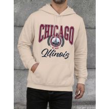 Chicago Illinois Druck Männlich Hoodie Fleece Oversize Sweatshirt Straße Warme Pullover Herbst Lässige Mode Kleidung Mann