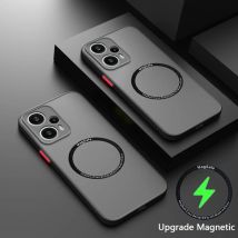 Luxury Magnetic Hybrid Hard Back Cover Case For Xiaomi Redmi Note 12 Turbo 12 Pro 11 11S 10 10S Pro Matte Silicone Soft Coque ﻿