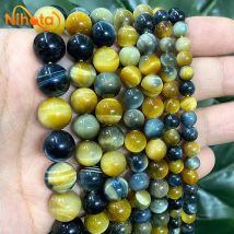 Natürlicher Traum Fantasie Tigerauge runde lose Perlen 6/8/10/12mm DIY Armbänder für Schmuck machen handgemachte Ohr stecker 15 "Strang