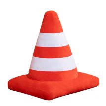 Plush Toy Simulation Traffic Cone Road Construction Cone Sign Roadblock Simulation Toy Set Safety Soft Cushion Pillow