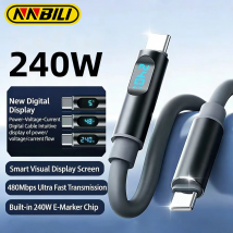 NNBILI 240W USB Type C To USB C Cable 100W PD Fast Charging Charger Wire For Macbook Pro Xiaomi Samsung Laptop USBC Cord 1.2/1.8
