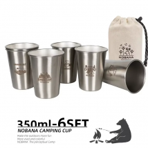 NOBANA Outdoor 4/6/8PCS Edelstahl Tasse Set Camping Tragbare Wasser Tasse Set für Auto Reise kaffee Picknick Grill Bier