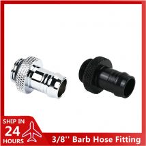 Barb Hose Fitting 3/8''  G1/4 Thread For ID 9-10mm Soft Tube Water Pipe 10X13mm Connector Black or Silver