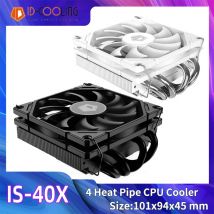 ID-COOLING ID IS-40X Raffreddatore CPU a basso profilo 4 tubi di calore Raffreddatore d'aria a pressione verso il basso per chassis LGA1200/1700/115X AM4/AM5 ITX