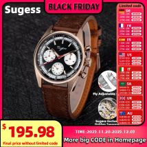 Sugess S442 nuova serie 38mm Chrono Master cronografo orologio da uomo orologi da polso meccanici cupola zaffiro Tianjin Swanneck movimento