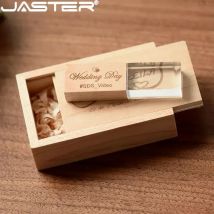 JASTER Crystal Chiavetta USB in legno Pen Drive U Disco Memory Stick Pendrive 4 GB 8 GB 16 GB 32 GB