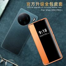 X200 X100 X90 X70 PRO PLUS X90 Hülle Leder Fensteransicht Buch Stoßfeste Flip-Cover für Vivo X100 X80 X70 Pro X90 Plus Hüllen