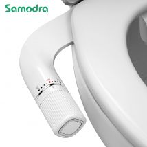 SAMODRA Bidet Accessorio per WC non elettrico Bidet a doppio ugello Pressione dell'acqua regolabile con ingresso in ottone