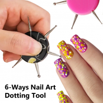 Kreisförmige Punktierwerkzeuge in 6 Größen für Nagelkunst, multifunktionales Werkzeug für Blumen, Punkte, Ton, Bildhauerei, Prägemuster