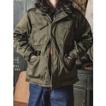 Robuste Bronson Army M-43 Feldjacke im Vintage-Stil M1943 Mantel für Herren Olivgrün