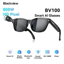 Okulary inteligentne Blackview BV100 Bluetooth AI z kamerą 8MP do nagrywania wideo, okulary przeciwsłoneczne z tłumaczeniem w czasie rzeczywistym, WiFi i BT 5.4