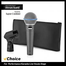 BETA58A BETA58 Microfono cablato dinamico super cardioide professionale di alta qualità per karaoke Vocale dal vivo Microfono per performance sul palco