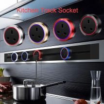 KXN Electric Extension Sockets Power Track Socket Concealed Hidden Wall Kitchen Outlet with EU UK Universal Korea Plugs Adapters