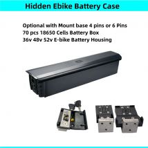 Syr versteckte ebike batterie box verstecktes batterie gehäuse 36v 48v 52v batterie gehäuse 70 stücke 18650 zellen batterie gehäuse mit zellen halter