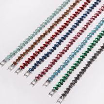 Luxuriöses zierliches Tennis-Armband für Damen, silberfarben, farbig, funkelnder kubischer Zirkon, stapelbare Handkette, Kristall-Hochzeitsschmuck