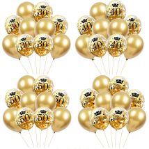 30 40 50  Years Old Latex Balloons Happy Birthday Party Decor Anniversary Adult 30th 40th 50th Birthday Latex Balloons Gold