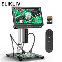 Elikliv EM4K-AF microscopio digitale Autofocus 4K microscopio per saldatura HDMI 2000x per riparazione elettronica amplificatore a moneta da 8 "supporto da 10"