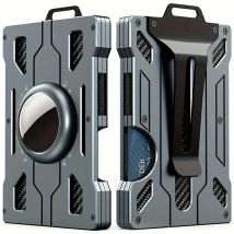 Metall für Kreditkarten halter für Airtag Männer Aluminium Karten halter RFID Blocking Geld Bargeld Clip klares Fenster ID Ausweis Inhaber