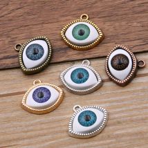 10 PZ 6 Colori 19*22mm Nuovo Prodotto Vintage Doppi Occhi Pendenti E Ciondoli In Lega di Zinco FAI DA TE Collana Del Braccialetto Accessori di Gioielli In Metallo