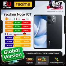 Globalna wersja smartfona realme Note 70T, ekran 6,75 cala 90Hz, bateria 6000mAh, aparat 13MP z AI, procesor Octa-core, IP54
