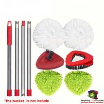 Spin Mop-Ersatzkopf für EasyWring 1-Tank, verbesserter Ersatzkopf für Scheuerbürsten, kompatibel mit Vileda/O-Ceda