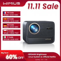 Proyector Wimius 4k 30000 lúmenes Netflix oficialmente enfoque automático/llave FHD 1080p WIFI 6 Bluetooth compatible con cine en casa Dolby