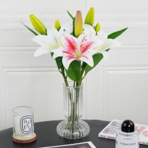 41cm fiori di seta artificiale Bouquet di giglio finto Bouquet creativo fai da te come regalo per gli amici insegna e fresca decorazione del soggiorno