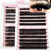 Neue 120D/0,07mm 5D Flauschige Dicke DIY Wimpern Cluster D Curl Wispy Einzelne wimpern Mix 10-18MM Falsche Wimpern Extensions