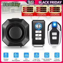 Camluxy Ricarica USB wireless Allarme bici impermeabile Allarme rilevatore di vibrazioni con telecomando Allarme antifurto per moto