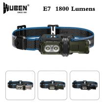 WUBEN E7 Stirnlampe, 1800 Lumen, EDC, wiederaufladbar, wasserdicht, magnetisch, mit 26650 Akku, Outdoor-Camping, Laufbeleuchtung