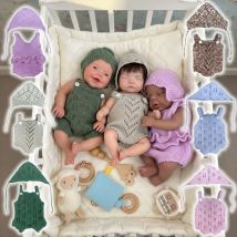 Conjunto de suéter multicolor adecuado para muñecas de silicona de 10-12 pulgadas, accesorios de ropa para muñecas, trajes de suéter más lindos de 7 colores