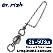 10/20pcs Girelle da pesca Snap Lock Rolling Ball Bearing Acciaio inossidabile Acqua salata Gancio resistente Richiamo Connettore rotante