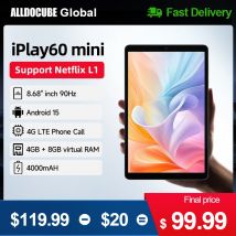 Alldocube iplay60 mini 8.68 pollici 90Hz frequenza di aggiornamento Tablet Android15 4GB RAM + 64GB ROM Dual SIM 4G LTE pad 4000mAh Batteria