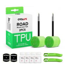 CYCLAMI TPU Materiał Ultralekka dętka rowerowa 700C 18 32 MTB Road Opona rowerowa 45 65 mm Długość Francuski zawór Narzędzia do naprawy opon