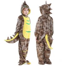 MICHLEY Halloween-Anzieh-Outfit, bezauberndes T-REX-Kostüm, Cosplay-Overall, Dinosaurier-Kleidung, mit Kapuze, gefleckt, für Mädchen und Jungen, Party