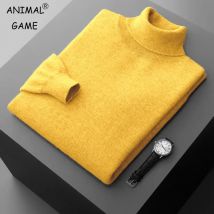 Maglione pullover a collo alto da uomo nuovo maglione lavorato a maglia tinta unita capispalla invernale maglioni di lana caldi streetwear pesante e spesso