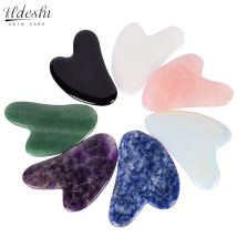 Natural Jade Gua Sha Scraper Facial Massager Tool Rose Quartz Guasha Massage Board Face Lift Slim Gouache Scraper Scraping Plate