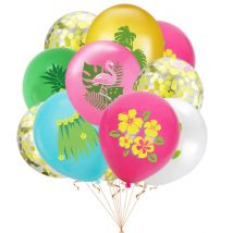 18 Stück tropische Luau Hawaii Party Ballon 12 Zoll Kaktus Flamingo Ananas Latex Ballon für Sommer Strand Geburtstags feier Dekor