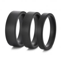 Minimalist Black Ceramic Ring 4mm/6mm/8mm Matte Finish Wedding Band Not Fading Fashion Jewelry for Men & Women