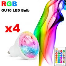 85-265v led-lampe licht 8w gu10 strahler speicher funktion mit ir fernbedienung 16 farben rgb dimmbar rgbw warmweiß 4 teile/los