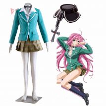 Athemis neuer Akashiya Moka Anzug Falten rock mit Kreuz Halskette Rosario und Vampir Cosplay Kostüm für Kinder Frauen plus Größe