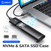 ORICO M2 NVMe SSD Enclosure 10Gbps PCIe M.2 NVMe SATA SSD Case Portable USB C 3.2Gen2 Tool Free External Adapter with Metal Heat